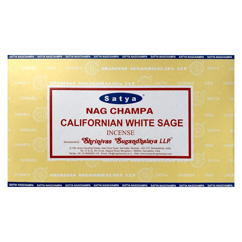 Indyjskie Kadzidełka SATYA Nag Champa Kalifornijska Biała Szałwia White Sage 15g